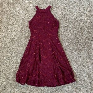 Maroon Sequined Homecoming/Prom/Evening Gown